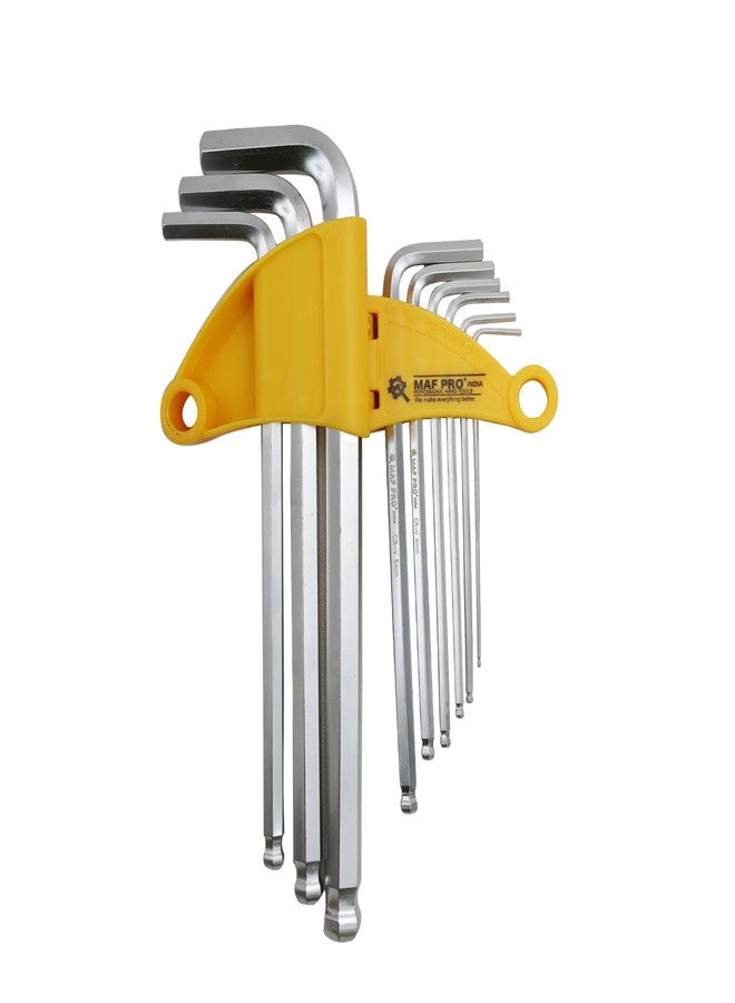 MAF PRO Heavy Duty MHK11091 10PC Extra Long Hex Key Wrench Set 1.5-12mm Metric Sizes L-Key Set 10 Pieces - Image 1
